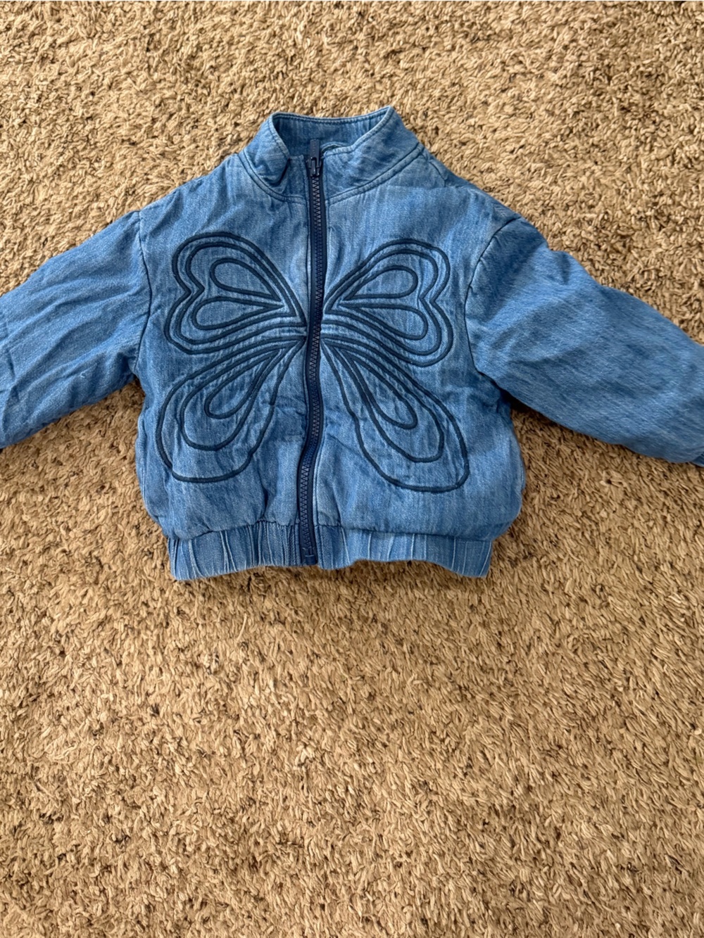 Old Navy Blue Butterfly Zip Jacket